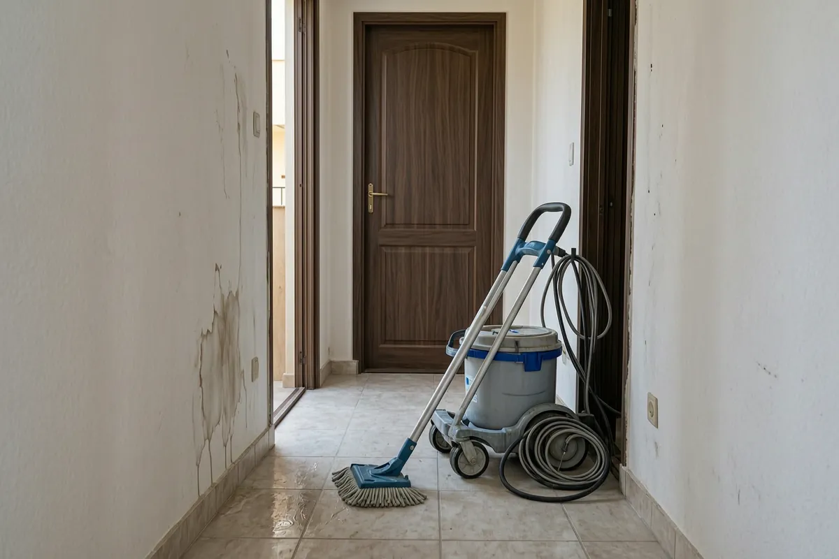 Equipo de limpieza en una vivienda de Orihuela